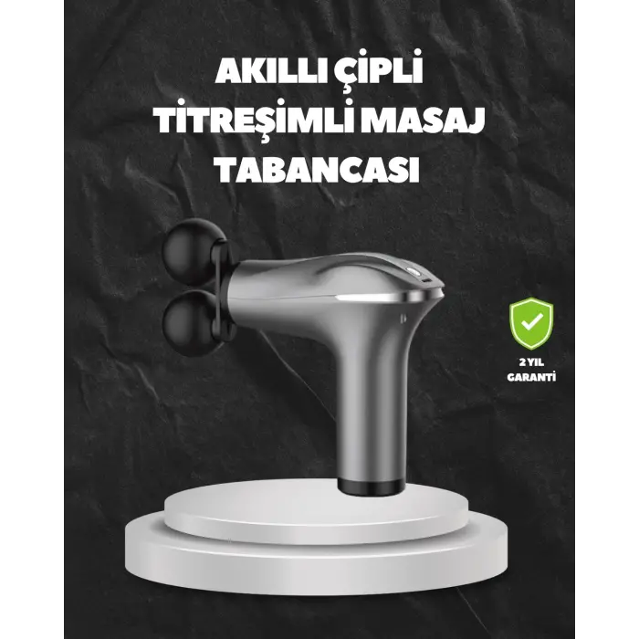 4 Başlıklı Şarjlı Masaj Tabancası Bel Sırt Boyun Bacak Kas Rahatlatıcı