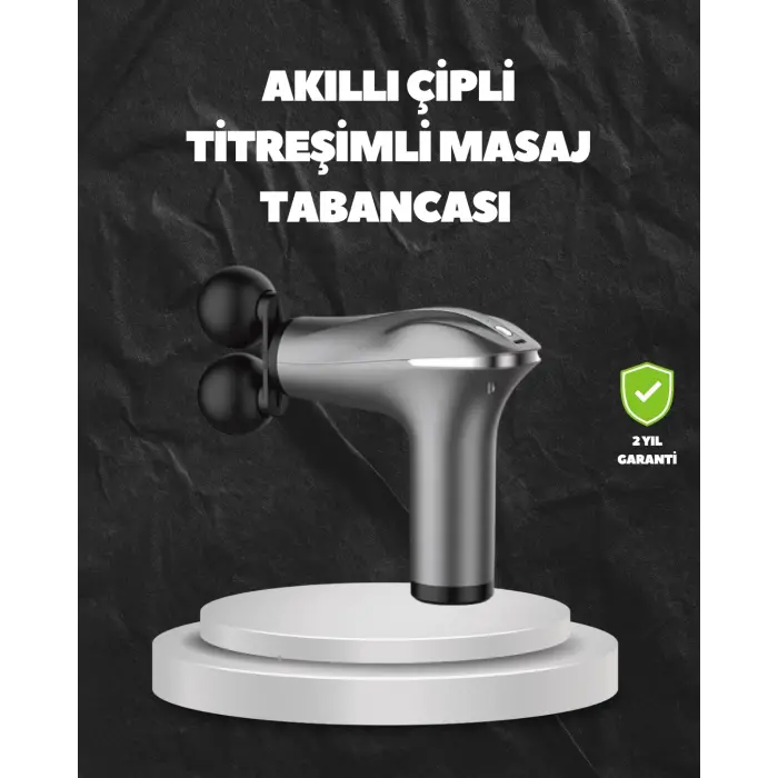 4 Başlıklı Şarjlı Masaj Tabancası Bel Sırt Boyun Bacak Kas Rahatlatıcı