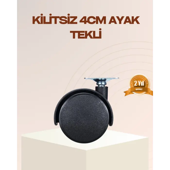 4 cm Kilitsiz Mobilya Ayağı Tekli Kolay Dönen Masa ve Sehpa Ayağı