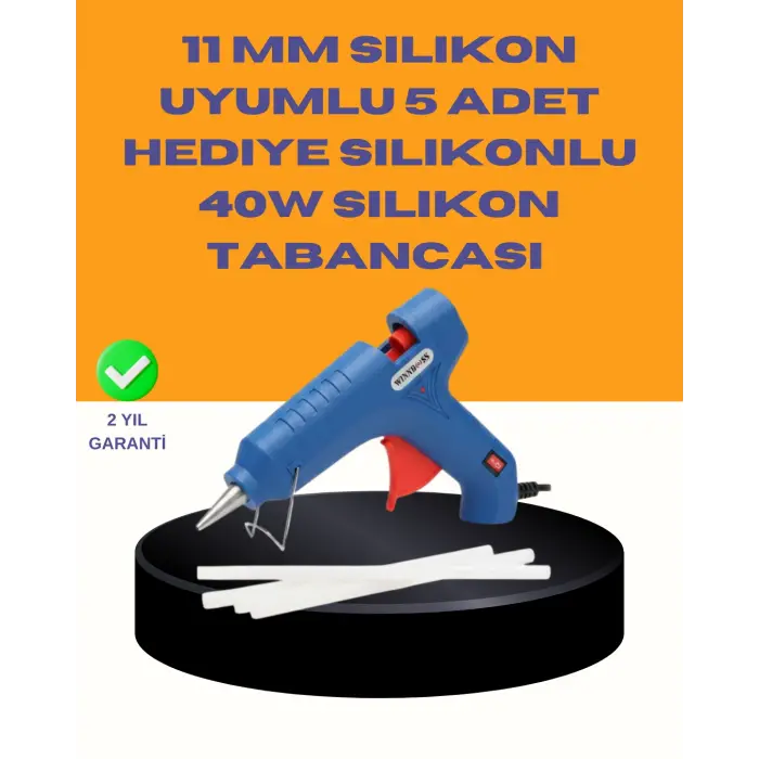 40W Sıcak Mum Silikon Tabancası 5 Silikon Hediyeli Hızlı Yapıştırma
