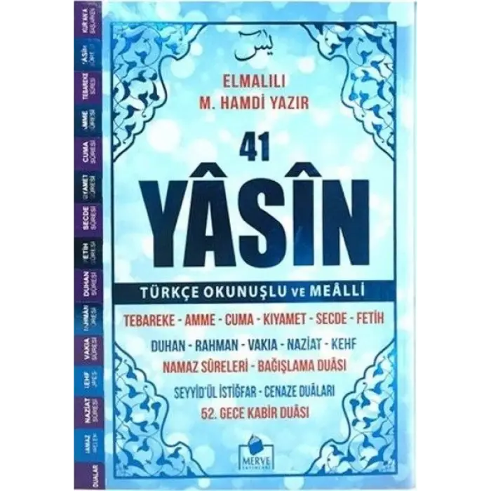 41 Yasin Türkçe Okunuşlu ve Mealli-Mi Kapak Orta Boy