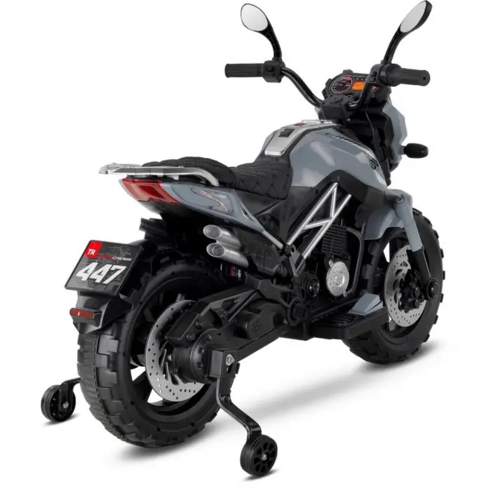 447 Motocross Akülü Motorsiklet 12V Gri