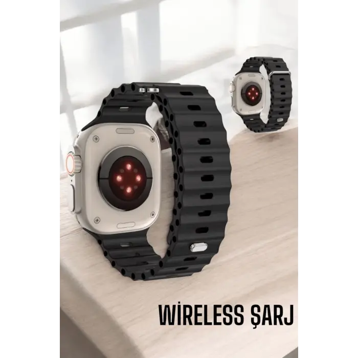 45 MM Gri Kasa Ultra Akıllı Saat Sesli Görüşme Sağlık Takibi Suya Dayanıklı