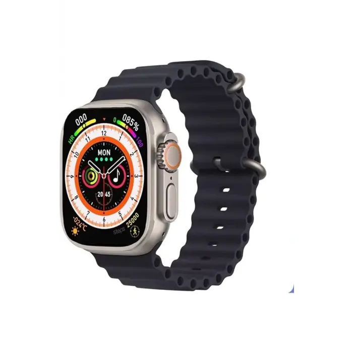 45mm Gri Kasa ve Çok Renkli Silikon Kordonlu Akıllı Saat - GPS, Nabız ve Sesli Görüşmeli