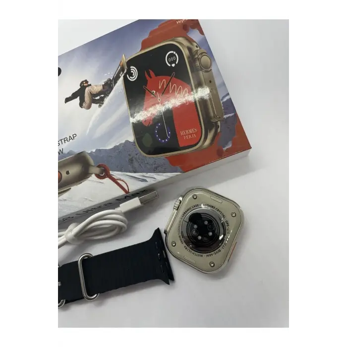 49 mm Ekranlı Siyah Silikon Kordonlu Akıllı Saat, Nabız Sensörü ve Sesli Görüşme Özellikli