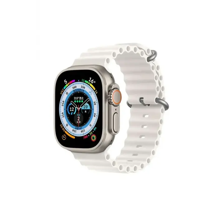 49mm Metalik Kasa ve Silikon Kordonlu, GPS ve Nabız Sensörü Özellikli Akıllı Saat