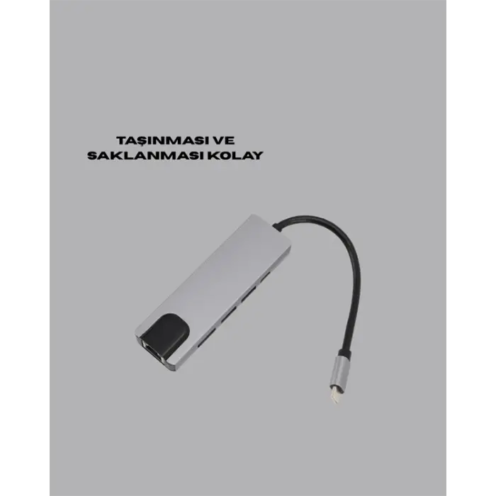 4K HDMI Çıkışlı, Gigabit Ethernetli USB‑C Çoklu Port Hub