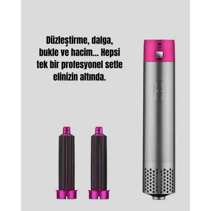 5 Parça Saç Şekillendirme Seti Düzleştirme Dalga ve Bukle Yapma
