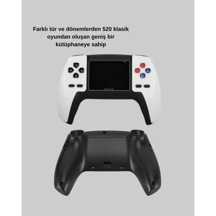 520 Klasik Oyunlu P5™ ControllerView Retro Konsol – Şarjlı  Ergonomik Tasarım