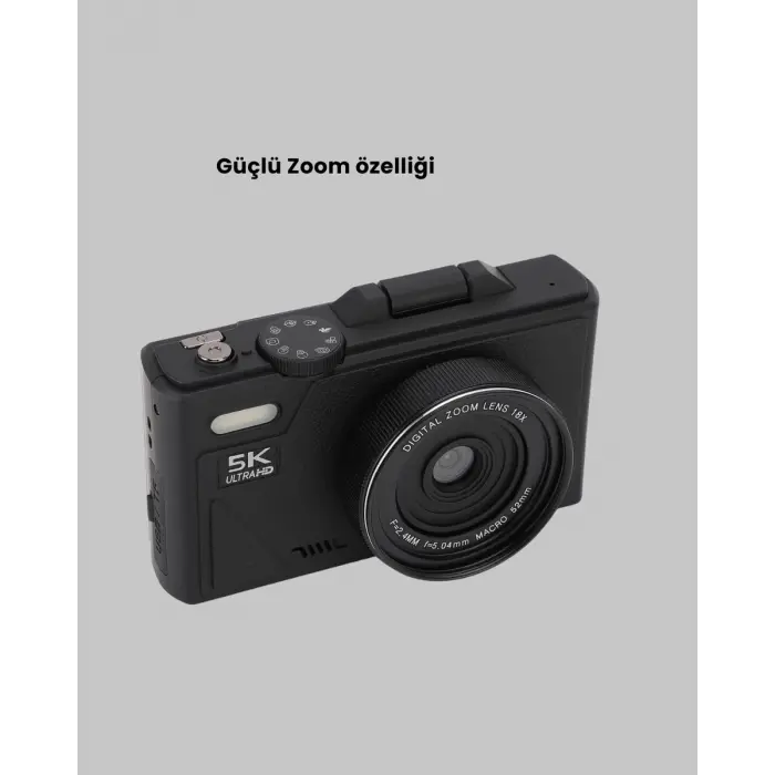 5K UHD Dijital Kamera 75MP Sensör 18x Zoom Stabilizasyonlu