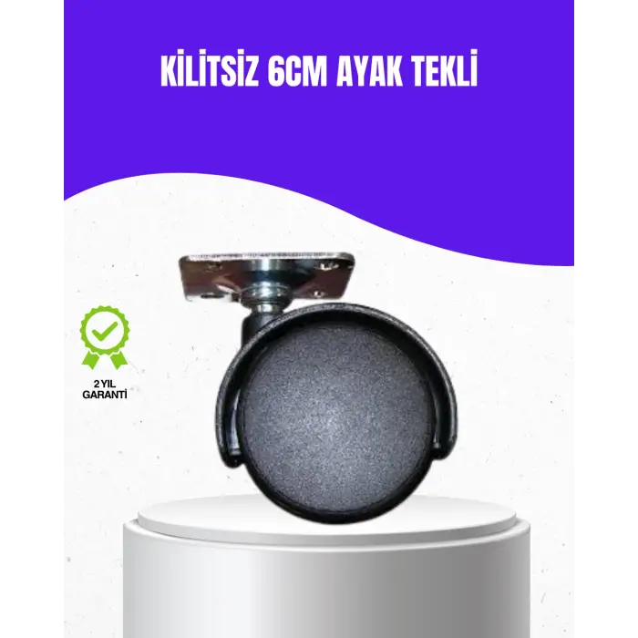 6 cm Kilitsiz Masa Ayağı Tekli Döner Tekerlek