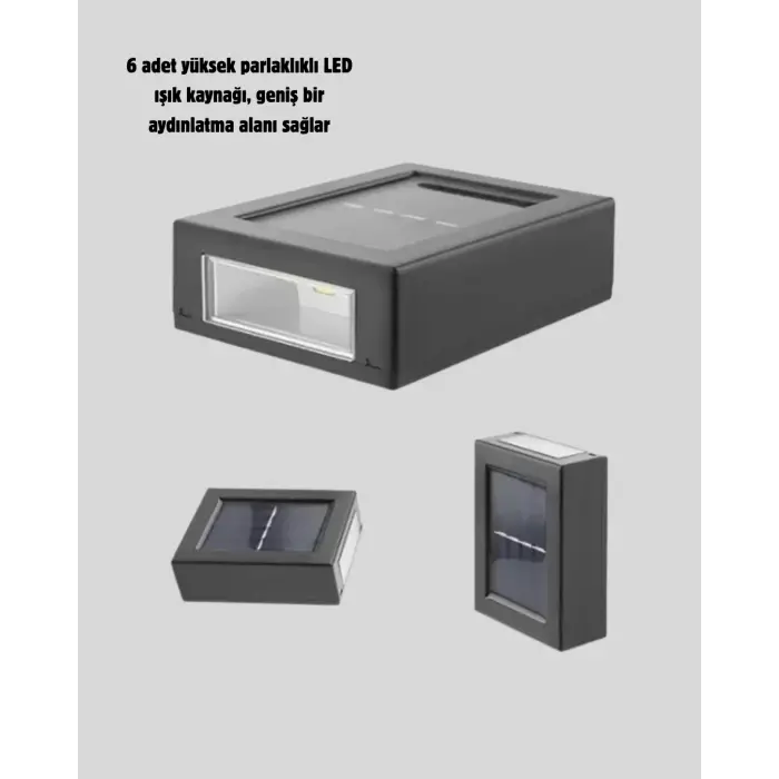 6 LED Güneş Enerjili Sensörlü Lamba – Akıllı Işık Sensörlü, Enerji Tasarruflu Bahçe Aydınlatma