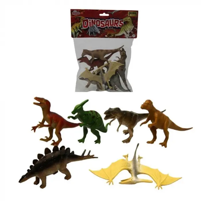 6 Parça 5 inch Hayvan Seti (Çiftlik,Dinozor,Vahşi,Deniz Hayvanları)