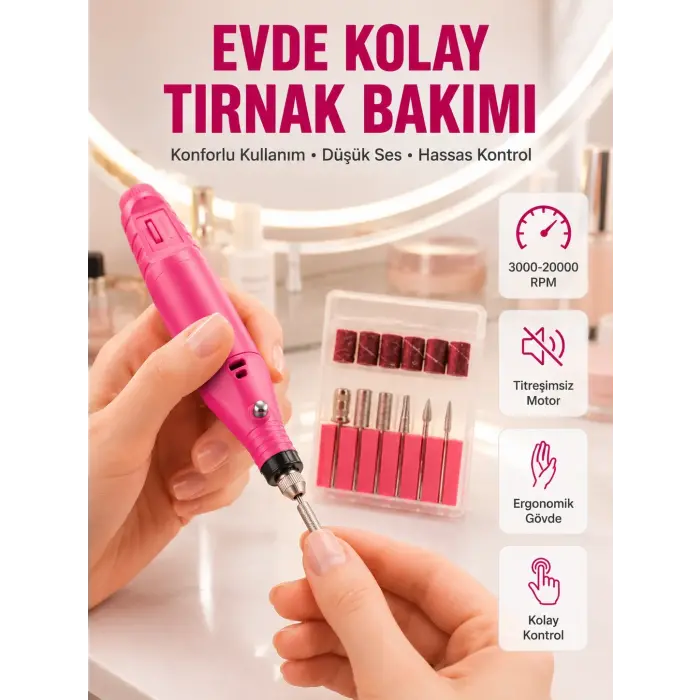6 Uçlu Elektrikli Manikür Pedikür Seti Yeni Nesil