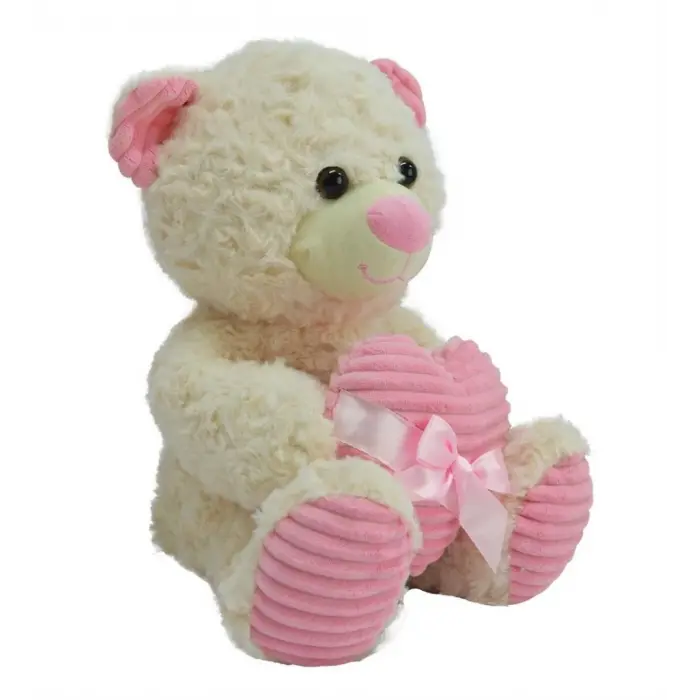 62915 35 CM KALBİ KURDELELİ PELUŞ AYI -HLY
