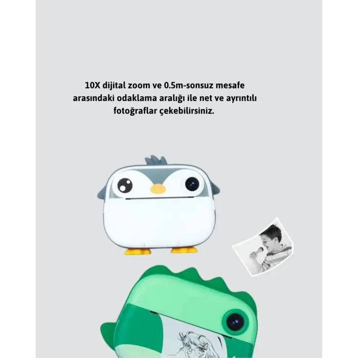 64GB TF Kart Destekli Çoklu Dil Seçeneği Sunan Anında Baskı Kamera