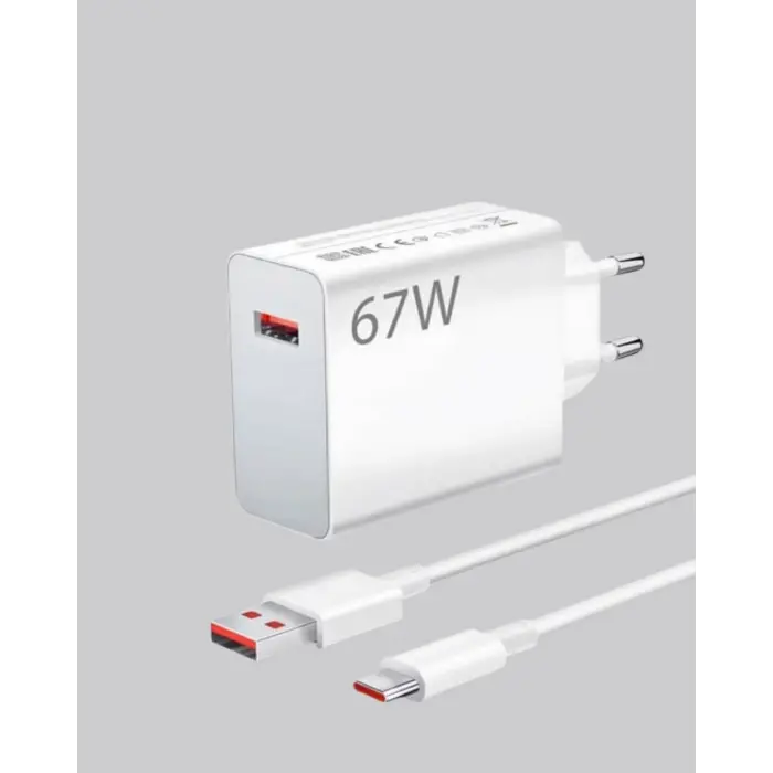 67 Watt Hızlı Şarj Adaptörü Samsung S20 S21 S22 S23 Uyumlu