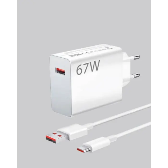 67 Watt Ultra Hızlı Şarj Adaptörü Xiaomi Redmi 9 10 12C Uyumlu