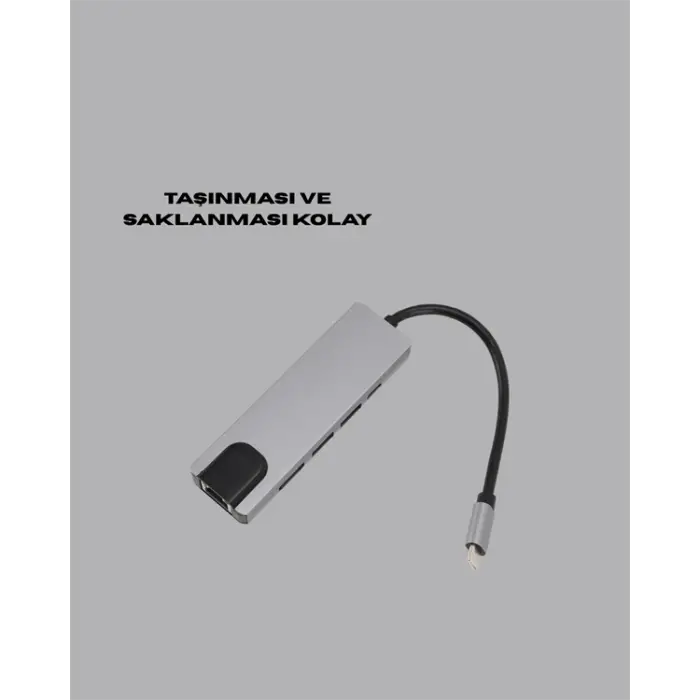 USB‑C Çoklu Bağlantı Merkezi – 5 Gbps, 100‑240 V, Sağlam Eloksal Tasarım