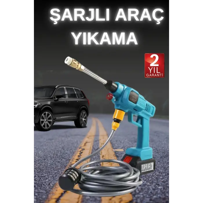 Şarjlı Ve Yüksek Basınçlı Oto Yıkama Makinesi Ve Sulama Tabancası Bahçe Yıkama Makinesi
