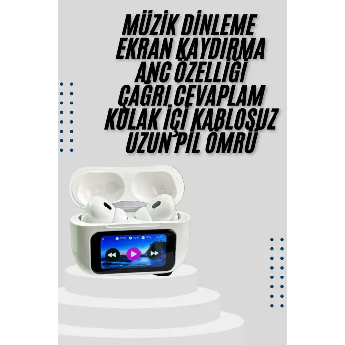 Dokunmatik Ekranlı Air Pro 2 ANC Kulaklık Kablosuz Çok Fonksiyonlu
