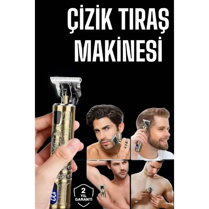 Tıraş Makinesi Şarjlı Profesyonel Saç Kesme Makinesi Gold Çizik Tıraş