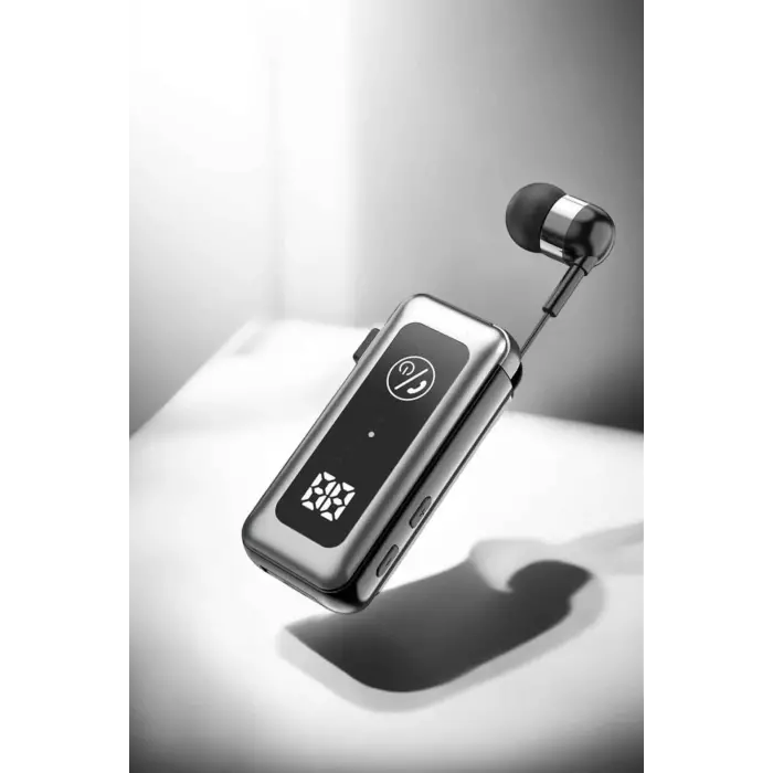 Kablolu Makaralı Bluetooth Kulaklık Uzun Pil Ömrü Dijital Göstergeli