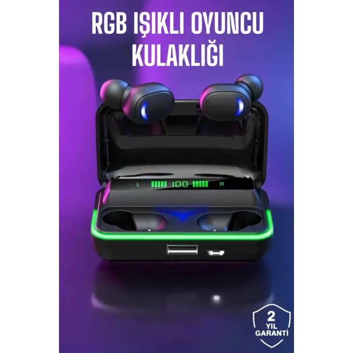 Bluetooth Kulaklık Powerbankli Yüksek Ses Kaliteli Şarj Göstergeli