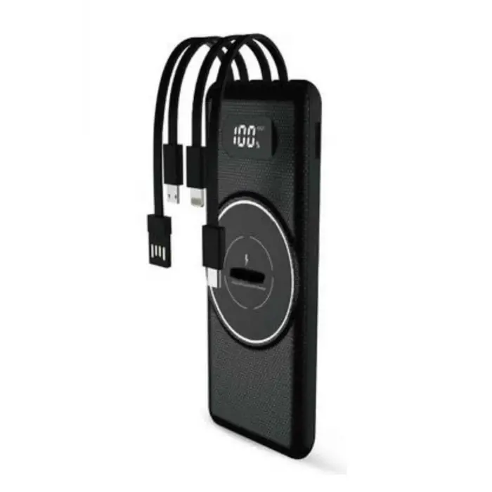 Wireless Powerbank 10000 Mah LED Ekranlı Dahili Kablolu Hızlı Şarj