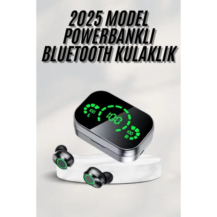 Yeni Nesil Bluetooth Kulaklık Çağrı Cevaplayabilen Dijital Göstergeli Powerbankli