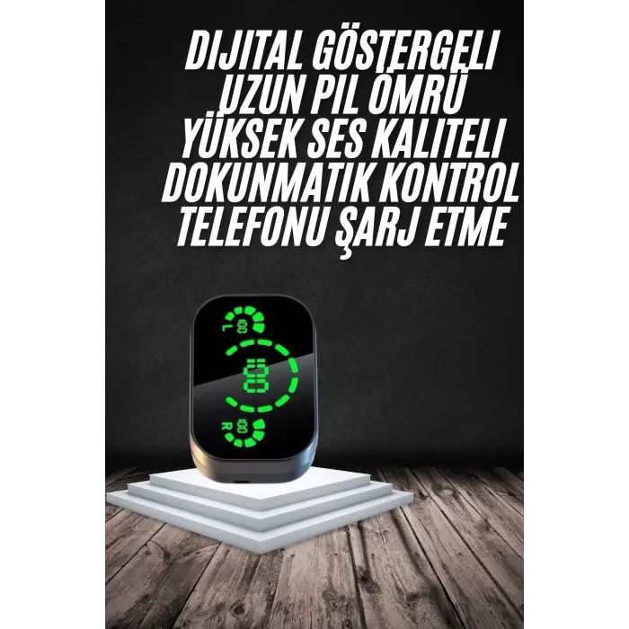 Yeni Nesil Bluetooth Kulaklık Çağrı Cevaplayabilen Dijital Göstergeli Powerbankli