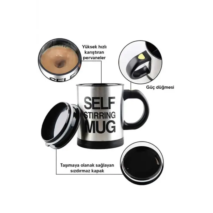 Karıştırıcı Özellikli Mikser Kupa Bardak Kompakt Taşınabilir Mug