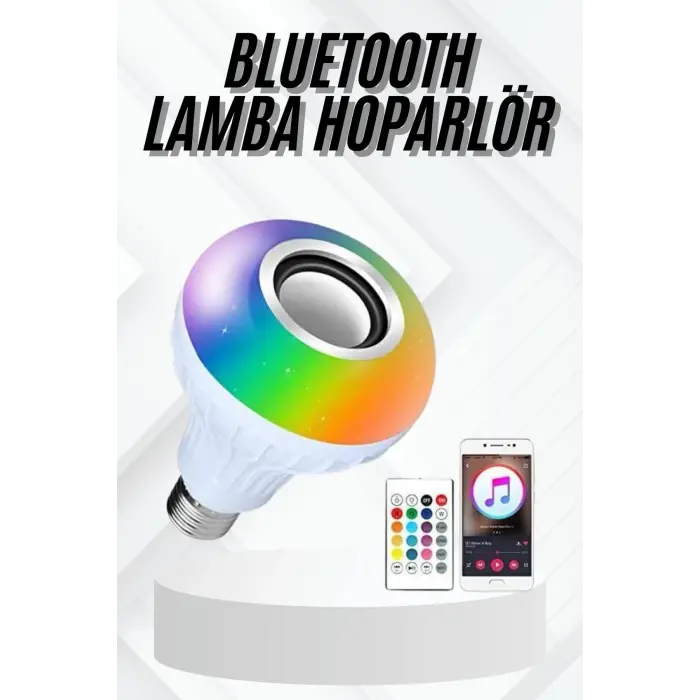 Lamba Hoparlör Ampül Görünümlü Renk Değiştirebilen Android ve İOS Uyumlu