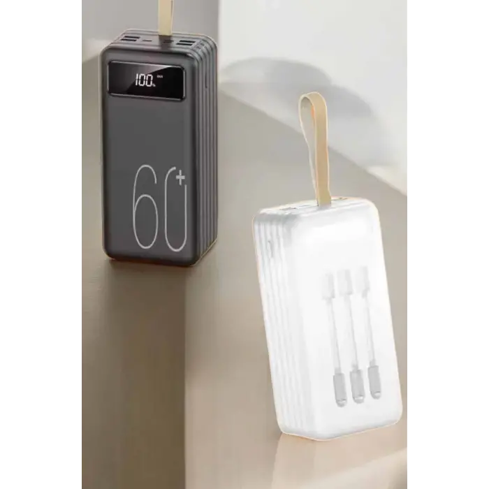 Powerbank 60.000 Mah Hızlı Şarj 4 Çıkışlı Uzun Şarj Süreli Dijital Göstergeli