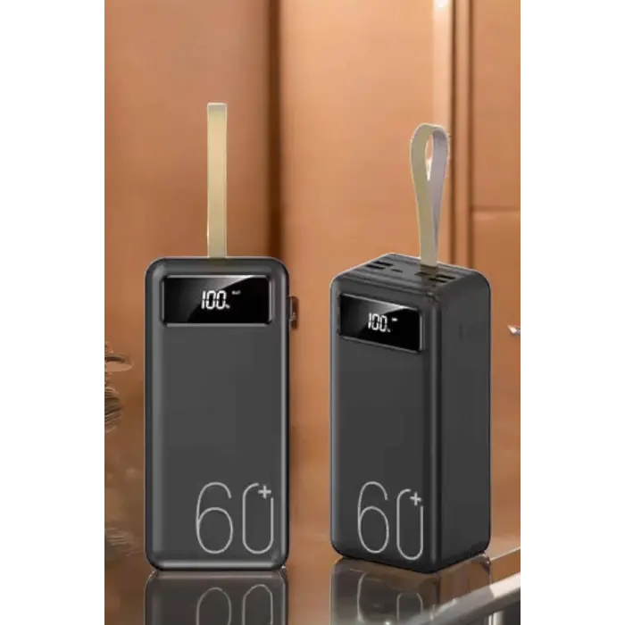Powerbank 60.000 Mah Hızlı Şarj 4 Çıkışlı Uzun Şarj Süreli Dijital Göstergeli