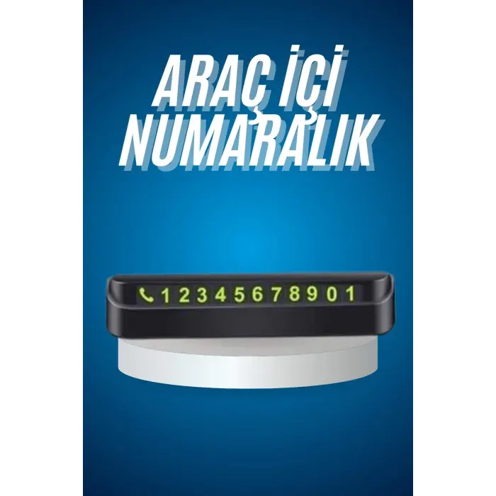 Araç İçi Numaratör Numaralık Oto Cam Kartı Fosforlu Numaratör