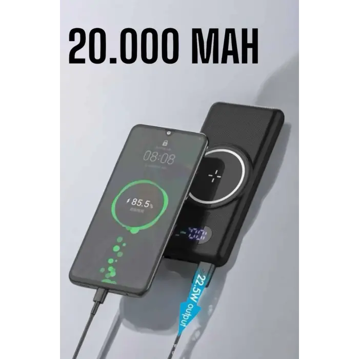 Powerbank Taşınabilir 10.000 Mah Hızlı Şarj Dijital Göstergeli