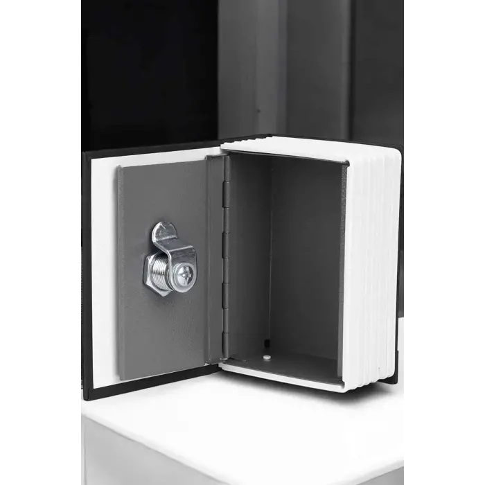 Gizli Kasa Kitap Görünümlü Anahtarlı Çelik Mini Kasa