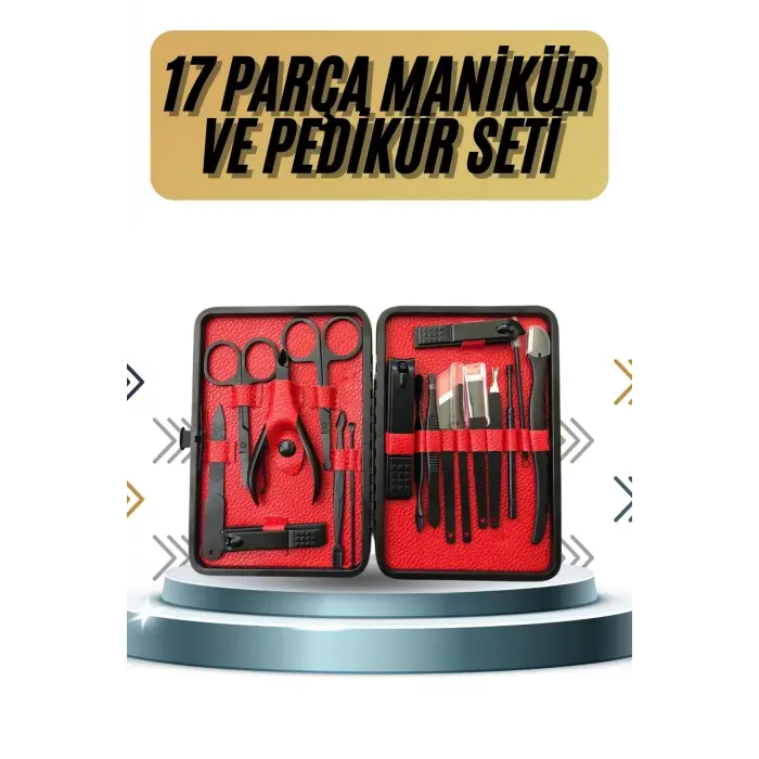 17 Parça Manikür Pedikür Seti El Ayak Bakım Seti Tırnak Makası Törpü