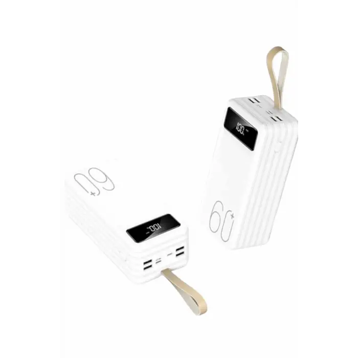 Powerbank 60.000 Mah Taşınabilir Şarj Hızlı El Fenerli Dijital Göstergeli