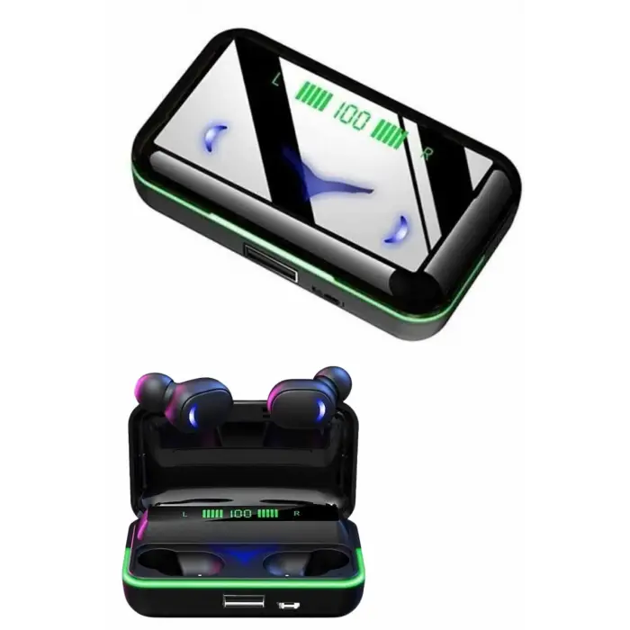 Extra Bass Kablosuz Kulaklık Işıklı Bluetooth Kulaklık Powerbank Özellikli