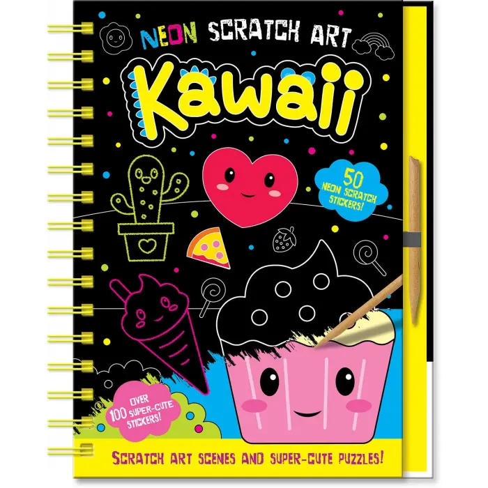 Neon Scratch Art Kawaii [Hardcover] [Jul 03, 2023] Isaacs, Connie and Carr, Bethany