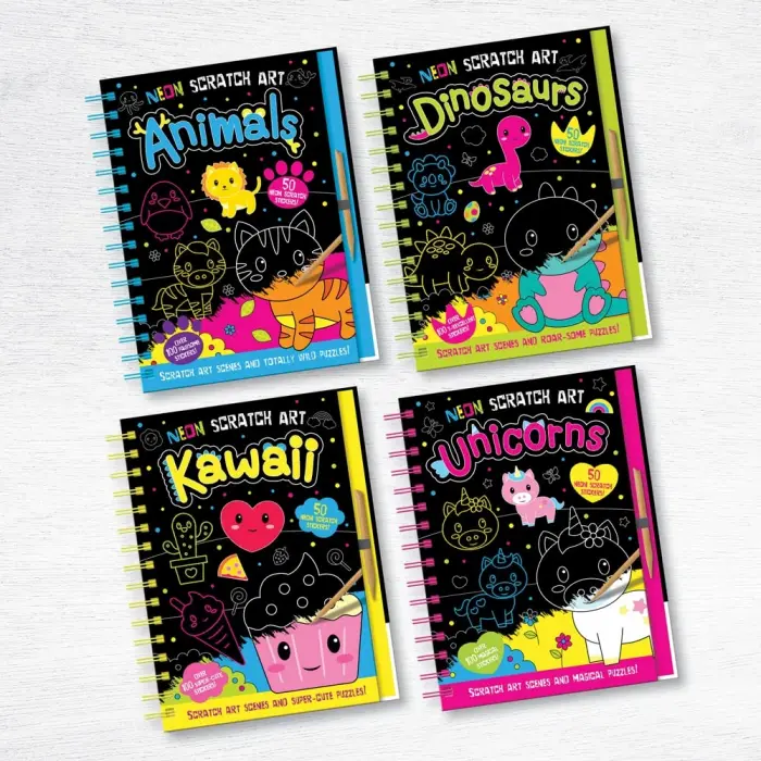 Neon Scratch Art Kawaii [Hardcover] [Jul 03, 2023] Isaacs, Connie and Carr, Bethany