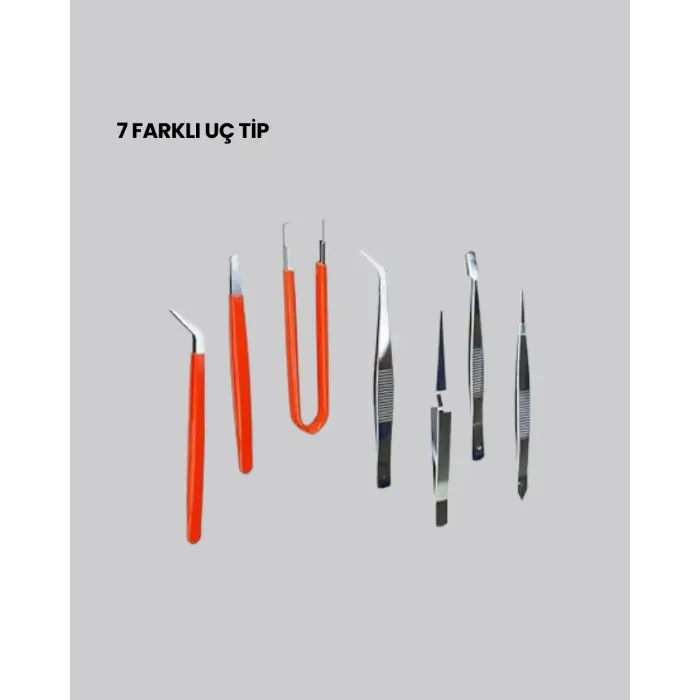 7 Parça Hassas Çelik Cımbız Seti Elektronik ve Saat Tamiri İçin