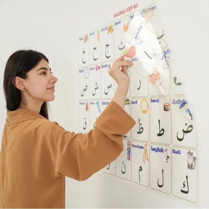 70x100 Cm Statik Kağıt Elif-ba Öğrenme Tahtası Bx40