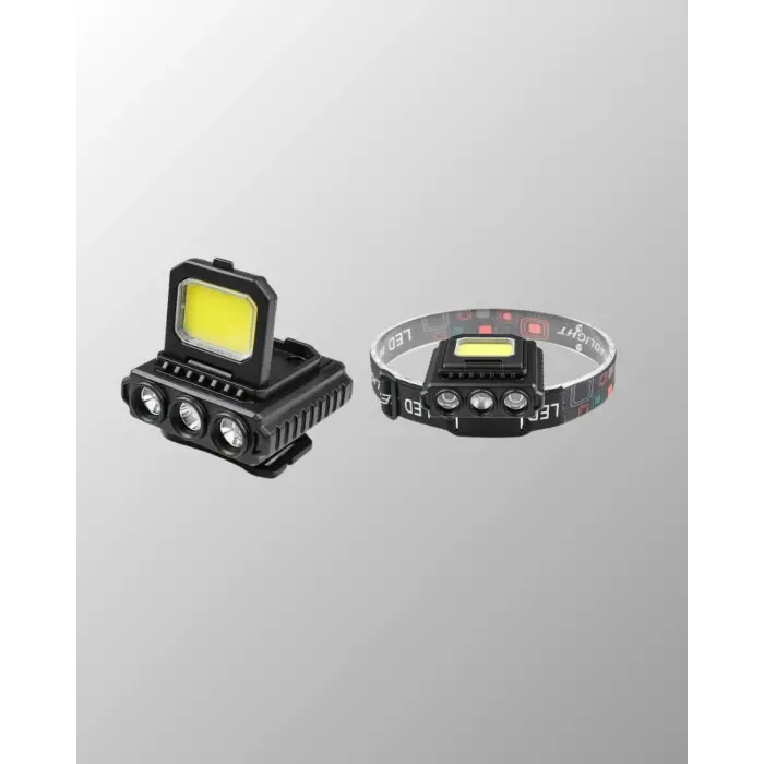 800 Lumen LED Kafa Lambası COB ve XPE Led Type C Şarjlı Ayarlanabilir