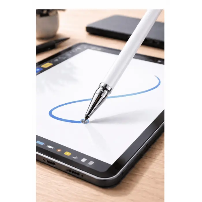A9 (2018) Uyumlu Dokunmatik Stylus Kalem Disk Uçlu Hassas Beyaz Tablet Telefon Çizim Kalemi