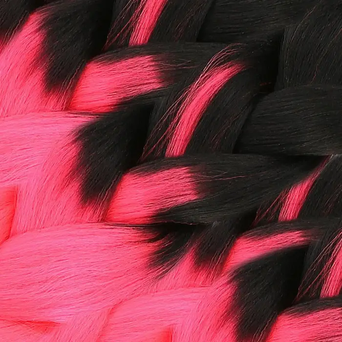 Afrika Örgüsü Ve Rasta İçin Sen Ombreli  / Siyah / Neon Pembe