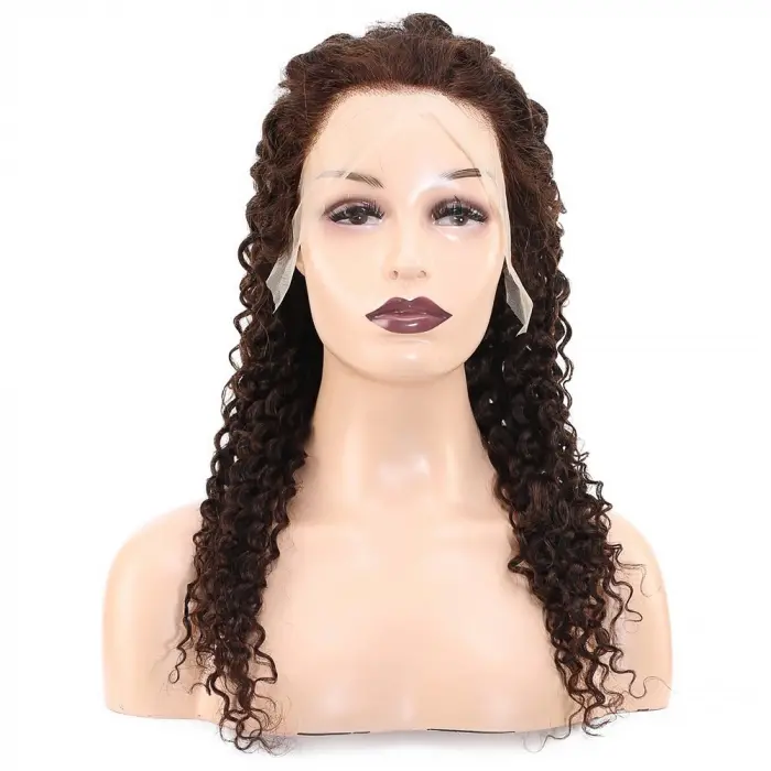 Afro Daa Front Lace Gerçek Tül Peruk / Koyu Kahve / 60/65cm