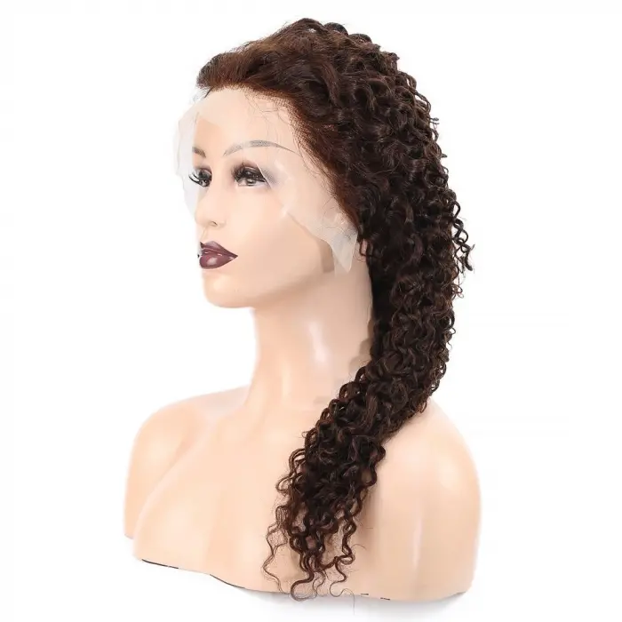 Afro Daa Front Lace Gerçek Tül Peruk / Koyu Kahve / 60/65cm